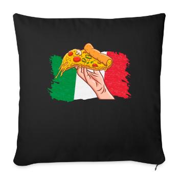 Amateur de pizza italienne Italie Flag Pizza Faire de la pizza - Housse de coussin décorative 45 x 45 cm - noir - Devant
