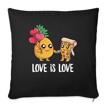 Pizza Ananas design pour Femmes Hommes Drôle - Housse de coussin décorative 45 x 45 cm - noir - Devant