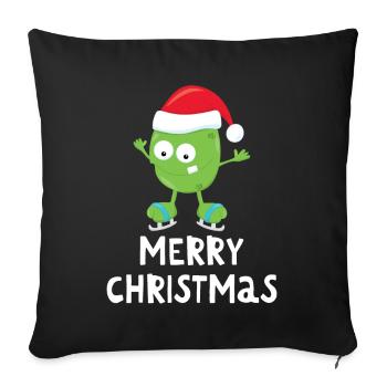 Joyeux Noël Drôle de Chemise de Noël - Housse de coussin décorative 45 x 45 cm - noir - Devant