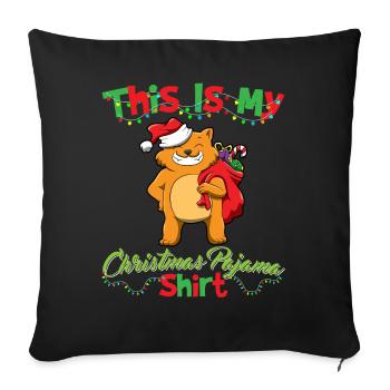 This Is My Christmas Pajama Shirt Xmas Pyjama - Sofa pillowcase 17,3'' x 17,3'' (45 x 45 cm) - black - Front