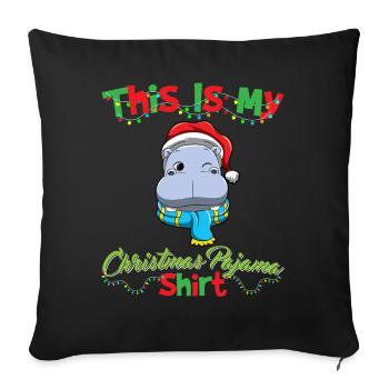 This Is My Christmas Pajama Shirt Xmas Pyjama - Sofa pillowcase 17,3'' x 17,3'' (45 x 45 cm) - black - Front