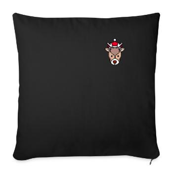Cerf pixelisé Noël - Drôle de cerf - Housse de coussin décorative 45 x 45 cm - noir - Devant