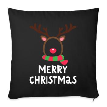 Joyeux Noël Drôle de Chemise de Noël - Housse de coussin décorative 45 x 45 cm - noir - Devant