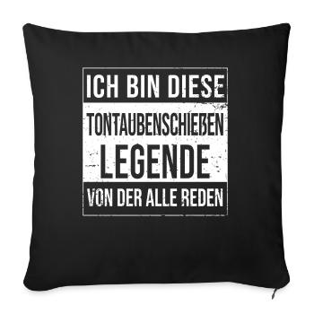 Wurfscheibenschießen geboren Legende - Sofakissenbezug 45 x 45 cm - Schwarz - Vorne