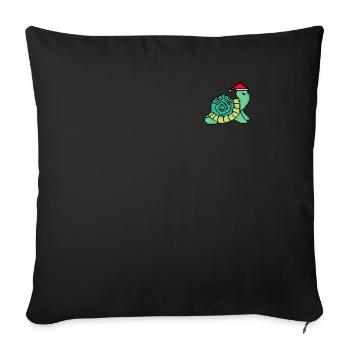 Noël de tortue pixélisée - Drôle - Housse de coussin décorative 45 x 45 cm - noir - Devant