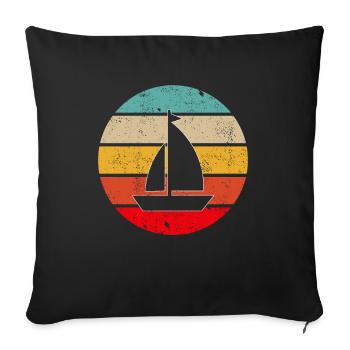 Rétro de la voile - Housse de coussin décorative 45 x 45 cm - noir - Devant