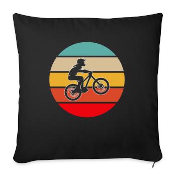 Mountain Bike Retro Logo - Sofa pillowcase 17,3'' x 17,3'' (45 x 45 cm) - black - Front