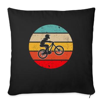 Mountain Bike Retro - Sofa pillowcase 17,3'' x 17,3'' (45 x 45 cm) - black - Front