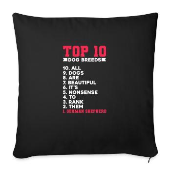 German Shepherd - Sofa pillowcase 17,3'' x 17,3'' (45 x 45 cm) - black - Front