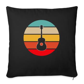 Guitar Retro - Sofa pillowcase 17,3'' x 17,3'' (45 x 45 cm) - black - Front