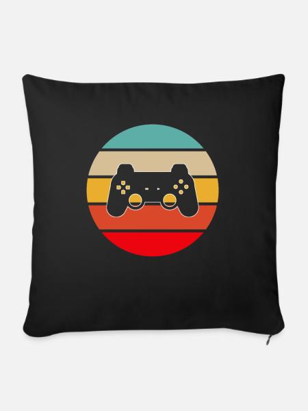 Gaming Retro - Sofakissenbezug 45 x 45 cm - Schwarz
