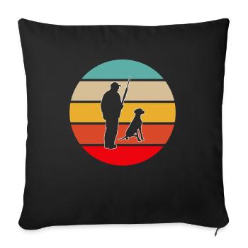 Chasse rétro - Housse de coussin décorative 45 x 45 cm - noir - Devant