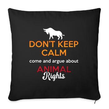 Bien-être animal Ne restez pas calme Adoptez un travailleur animalier - Housse de coussin décorative 45 x 45 cm - noir - Devant