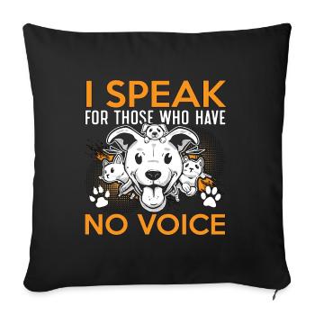 Bien-être animal Je parle au nom des adoptions Travailleur animalier - Housse de coussin décorative 45 x 45 cm - noir - Devant