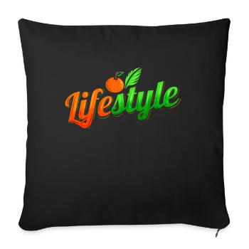 Mode de vie végétarien et végétalien - Go Vegan - Housse de coussin décorative 45 x 45 cm - noir - Devant