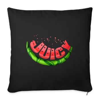 La pastèque est juteuse et savoureuse. Végétarien - Go - Housse de coussin décorative 45 x 45 cm - noir - Devant