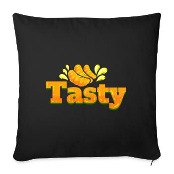 Savoureuses tranches d’orange ou tranquillités - Végétarien - Go - Housse de coussin décorative 45 x 45 cm - noir - Devant