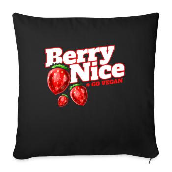 Je suis Berry Nice parce que je suis végétarien - Go - Housse de coussin décorative 45 x 45 cm - noir - Devant