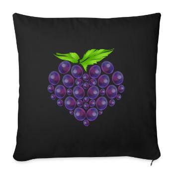 Vitis Vine of Berries In Heart Shape - Vegetarian - Sofakissenbezug 45 x 45 cm - Schwarz - Vorne