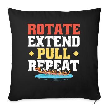 Rotate Extend Pull Repeat - Dragon Boat Racing - Sofa pillowcase 17,3'' x 17,3'' (45 x 45 cm) - black - Front