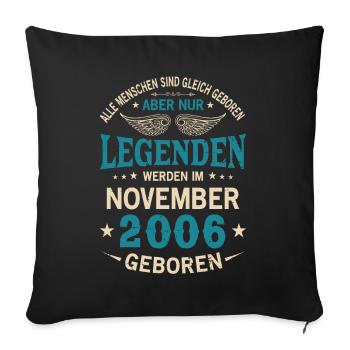 All people are born equal November 2006 - Sofa pillowcase 17,3'' x 17,3'' (45 x 45 cm) - black - Front