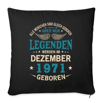 All people are born equal December 1971 - Sofa pillowcase 17,3'' x 17,3'' (45 x 45 cm) - black - Front