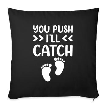 Vous appuyez sur J’attrape profession sages-femmes sage-femme - Housse de coussin décorative 45 x 45 cm - noir - Devant
