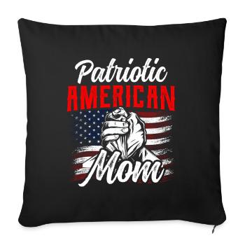 Patriotique Mère Américaine USA US Patriot - Housse de coussin décorative 45 x 45 cm - noir - Devant