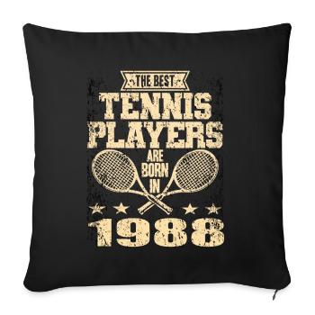 Les meilleurs joueurs de tennis sont nés en 1988 - Housse de coussin décorative 45 x 45 cm - noir - Devant