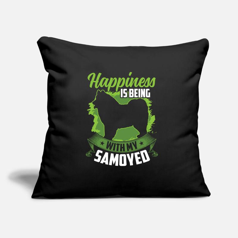 Samoyed is happy to be Samoyedenspitz Sofa pillowcase 17,3'' x 17,3'' (45 x 45 cm)
