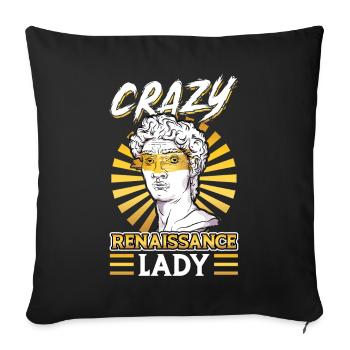 Crazy Renaissance Lady - Ren Faire - Housse de coussin décorative 45 x 45 cm - noir - Devant