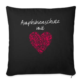Amphibienschutz mit Herz Reptilien Artenschutz - Sofakissenbezug 45 x 45 cm - Schwarz - Vorne