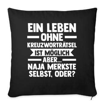 Kreuzworträtsel - Sofakissenbezug 45 x 45 cm - Schwarz - Vorne