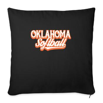 Oklahoma Softball Player Baseball Gift - Sofa pillowcase 17,3'' x 17,3'' (45 x 45 cm) - black - Front