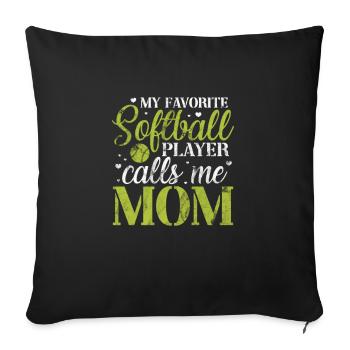 Softball Mutter - Sofakissenbezug 45 x 45 cm - Schwarz - Vorne