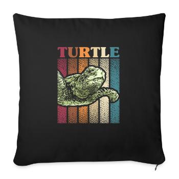 Tortue Tortue Sea Créatures marines Cadeau - Housse de coussin décorative 45 x 45 cm - noir - Devant