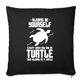 Turtle Turtle Sea Sea Creatures Gift - Sofa pillowcase 17,3'' x 17,3'' (45 x 45 cm) - black - Front