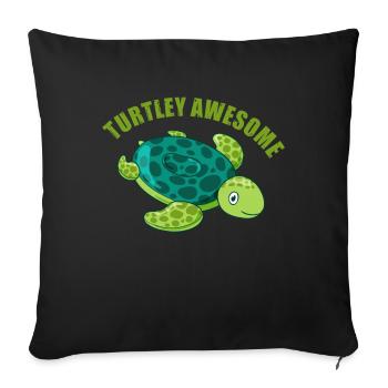Turtle Turtle Sea Sea Creatures Gift - Sofa pillowcase 17,3'' x 17,3'' (45 x 45 cm) - black - Front