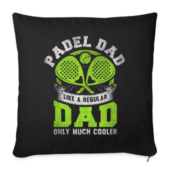Cool Padel Papa Padel Joueur de Padel Père - Housse de coussin décorative 45 x 45 cm - noir - Devant