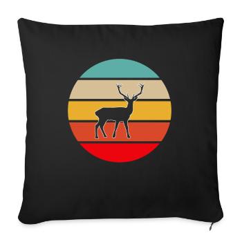 Hirsch Rétro - Housse de coussin décorative 45 x 45 cm - noir - Devant