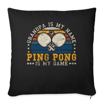 Ping Pong Grandpa Retro Sunset Ping Pong Player - Sofa pillowcase 17,3'' x 17,3'' (45 x 45 cm) - black - Front