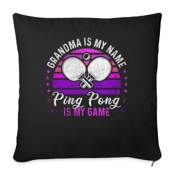 Ping Pong Grandma Retro Sunset Ping Pong Player - Sofa pillowcase 17,3'' x 17,3'' (45 x 45 cm) - black - Front
