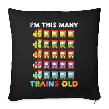 5. Geburtstag, 5 Jahre Züge Lok Kids Boy Junge Zug - Sofakissenbezug 45 x 45 cm - Schwarz - Vorne