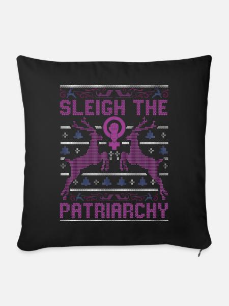 Sleigh The Patriarchy - Sofakissenbezug 45 x 45 cm - Schwarz