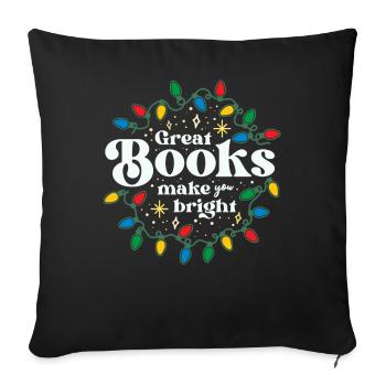 Les bons livres font de vous un brillant bibliothécaire de Noël - Housse de coussin décorative 45 x 45 cm - noir - Devant