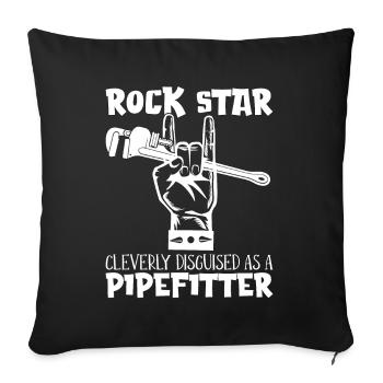 Pipefitter Rock Star Cleverly Foreman Pipefitters - Sofa pillowcase 17,3'' x 17,3'' (45 x 45 cm) - black - Front
