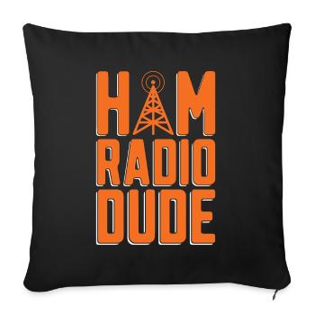 Amateur Radio Dude Radio Fréquence Radio Amateur Opérateur - Housse de coussin décorative 45 x 45 cm - noir - Devant