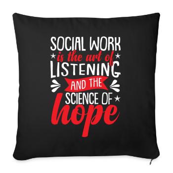 Social Worker Month Social Work - Sofa pillowcase 17,3'' x 17,3'' (45 x 45 cm) - black - Front