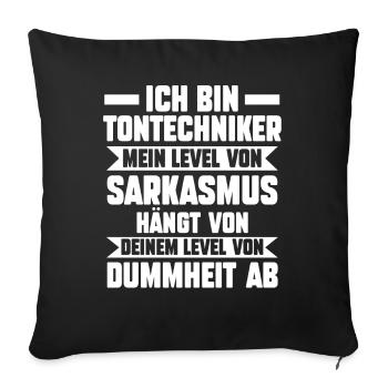 Toningenieur Tontechnik Tontechniker - Sofakissenbezug 45 x 45 cm - Schwarz - Vorne