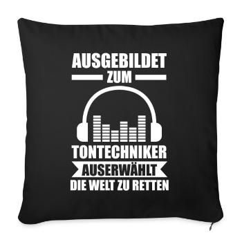 Toningenieur Tontechnik Tontechniker - Sofakissenbezug 45 x 45 cm - Schwarz - Vorne